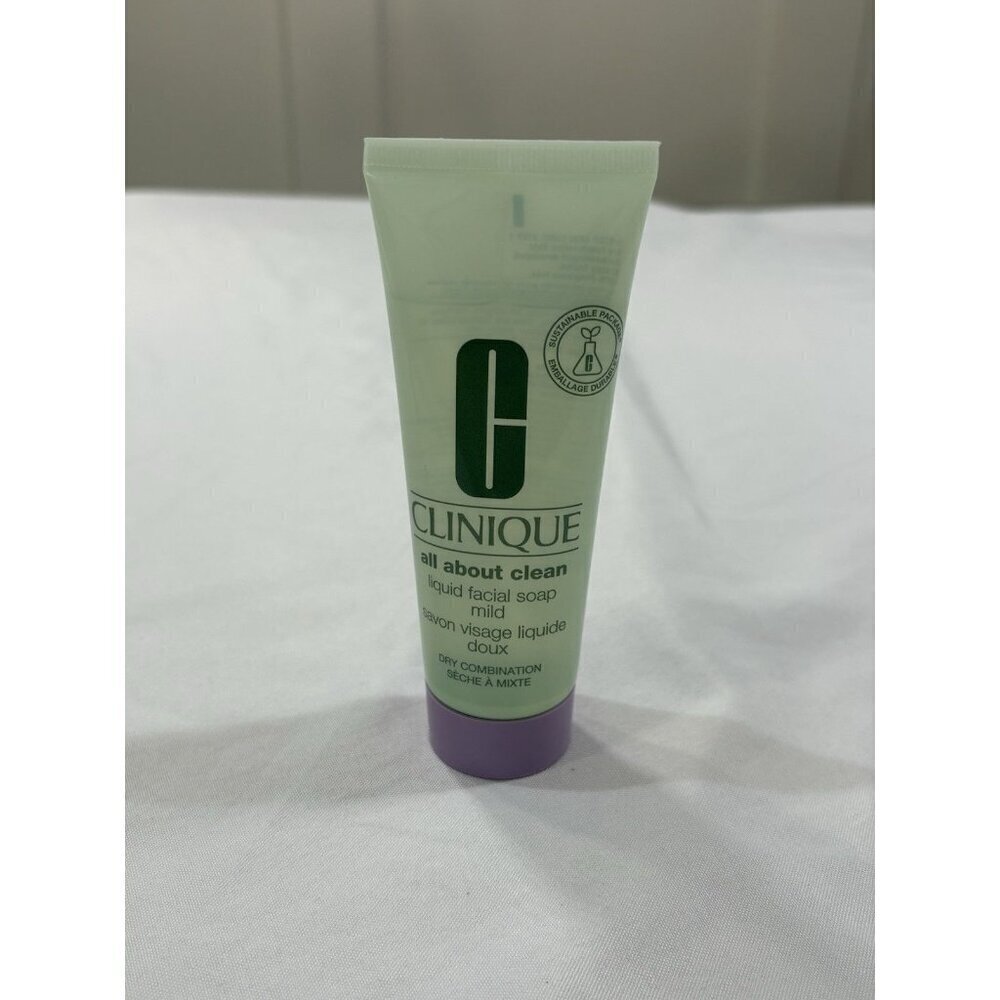 CLINIQUE All About Clean Liquid Facial Soap Mild Dry Combination 2.5 oz Tube NEW